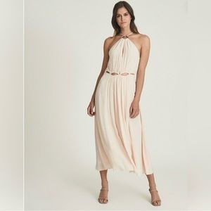 REISS Marta Pink Resort Cut Detail Dress Size 4 BD